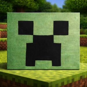 Hand-Painted Minecraft- Creeper Canvas Painting – 8 × 10 in (Fan Art)